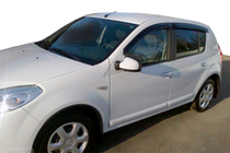 Dacia Sandero 2007-2013 гг. Ветровики на окна (4 шт, HIC) фото 1