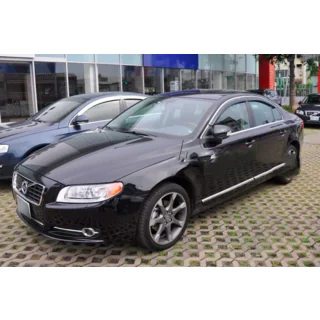 Ветровики с хромированным молдингом (4 шт, HIC) Volvo S80 2006-2016 гг. фото 2