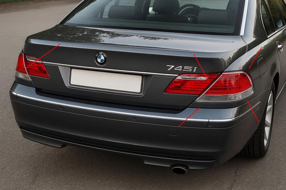 BMW 7 серия E65/66 2001-2008 гг. Накладки на Задние Фонари Хром (2 шт., ABS) Image