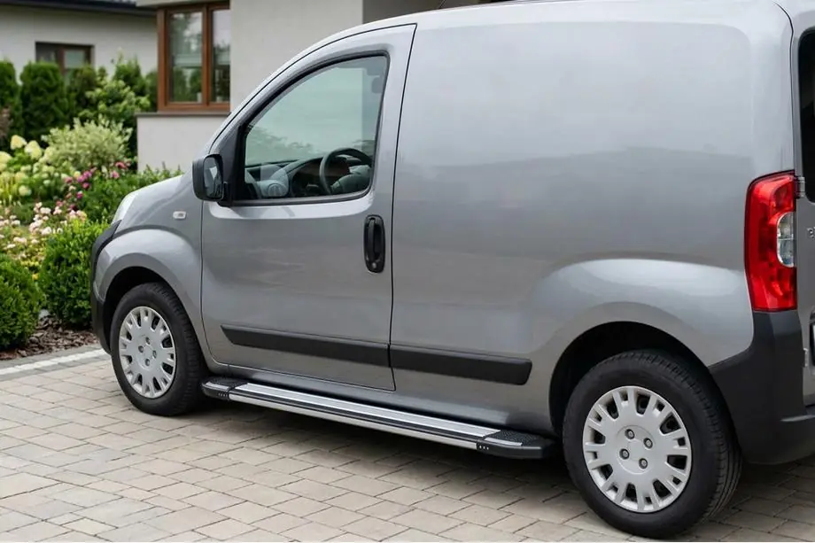 Peugeot Bipper 2008-2017 гг. Боковые Подножки Rainbow (2 шт., Алюминий) Image