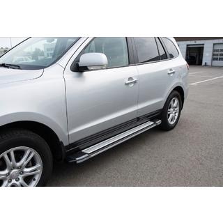 Боковые пороги Rainbow (2 шт., алюминий) Hyundai Santa Fe 2 2006-2012 гг. фото 1