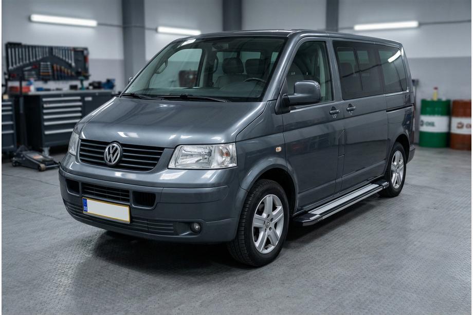 Volkswagen T5 Multivan 2003–2010 гг. Боковые Подножки Rainbow (2 шт., Алюминий) Длинная База Image