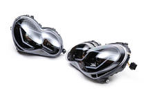 Mercedes C-class W203 2000-2007 гг. Передние фары с LED дневными ходовыми огнями (2 шт) Тёмные фото 10