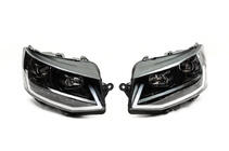 Volkswagen T6 2015-2024 гг. Передние фары с LED дневными ходовыми огнями Black (2015-2019, 2 шт.) фото 3