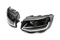 Volkswagen T6 2015-2024 гг. Передние фары с LED дневными ходовыми огнями Black (2015-2019, 2 шт.) фото 4