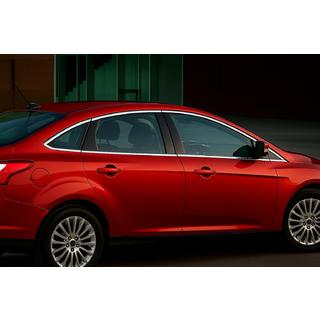 Полный комплект хромированных накладок на окна из нержавейки для Sedan (12 шт.) Ford Focus III 2011-2017 гг. фото 1