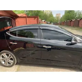 Ветровики с хромированным молдингом (4 шт, Niken)