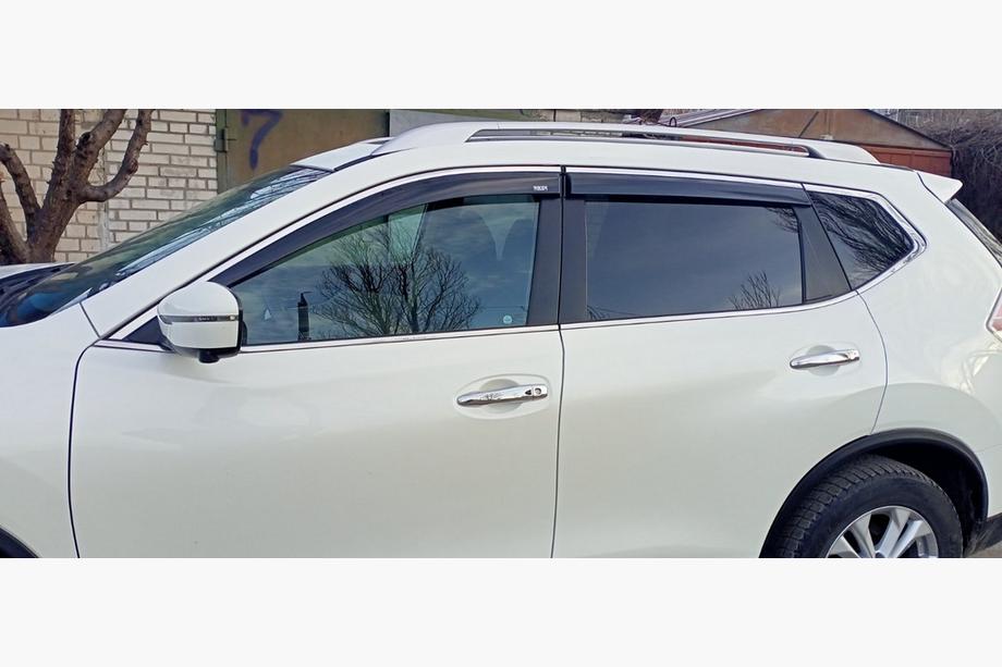 Nissan X-trail T32/Rogue 2014-2021 гг. Ветровики с хромированным молдингом (4 шт., Niken) Фото 5