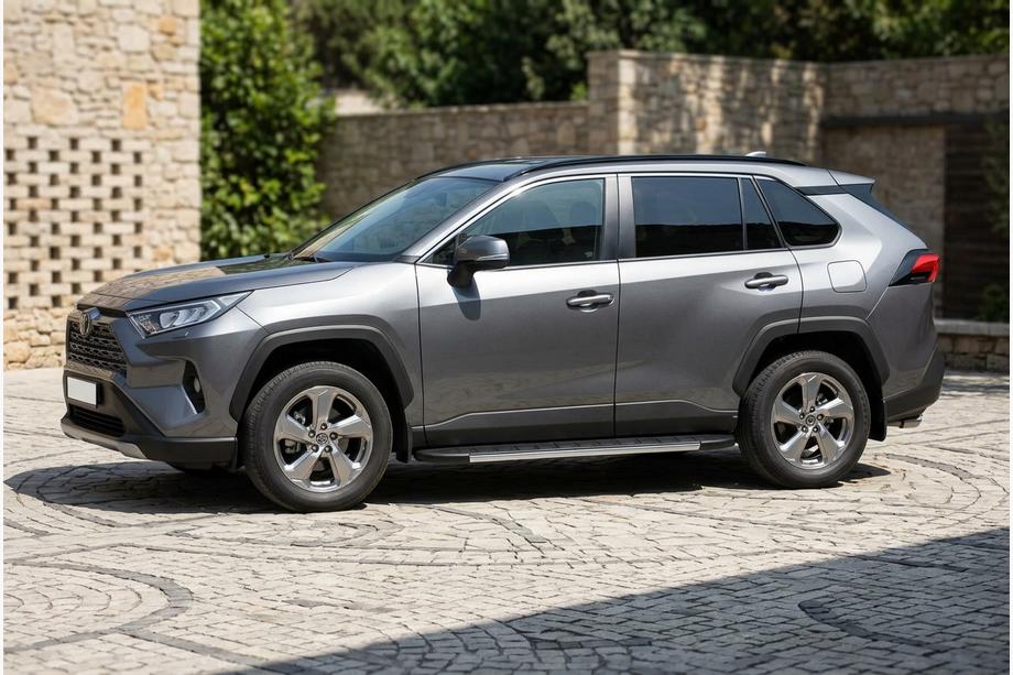 Toyota Rav 4 2019–2025 гг. Боковые Подножки Duru (2 шт., Алюминий) Image
