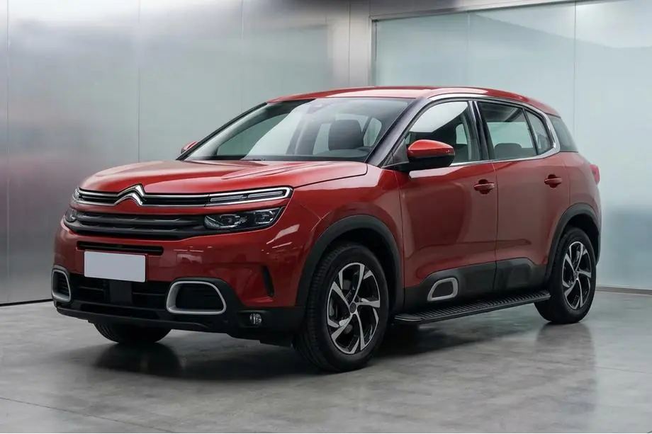 Citroen C5 Aircross 2017-2025 гг. Боковые Подножки Tayga Black (2 шт, Алюминий) Image