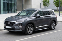 Hyundai Santa Fe 4 2018-2023 гг. Боковые Подножки Line (2 шт., Алюминий) фото 1