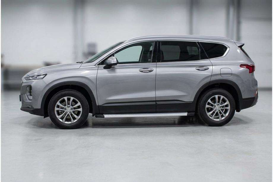 Hyundai Santa Fe 4 2018-2023 гг. Боковые Подножки Maya V2 (2 шт., Алюминий) Фото 1