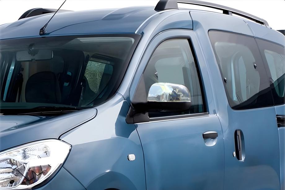Renault Dokker 2013-2022 гг. Накладки на Зеркала (2 шт, Нержавейка) OmsaLine - Итальянская Нержавейка Image