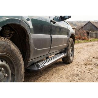 Боковые Подножки Line (2 шт., Алюминий) Chevrolet Niva 1998-2020 гг. фото 1