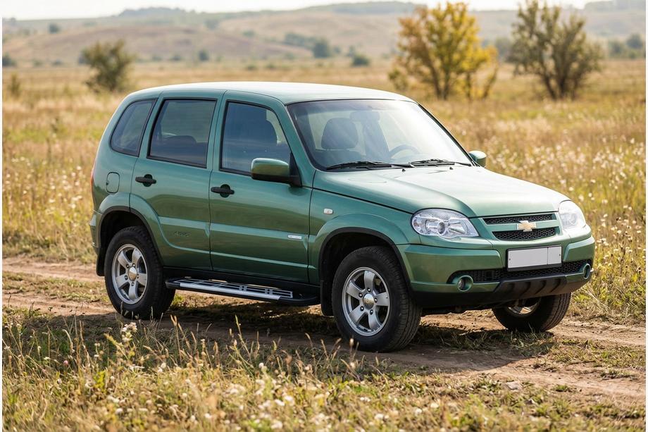 Chevrolet Niva 1998-2020 гг. Боковые Подножки Sunrise (2 шт., Алюминий) Фото 1