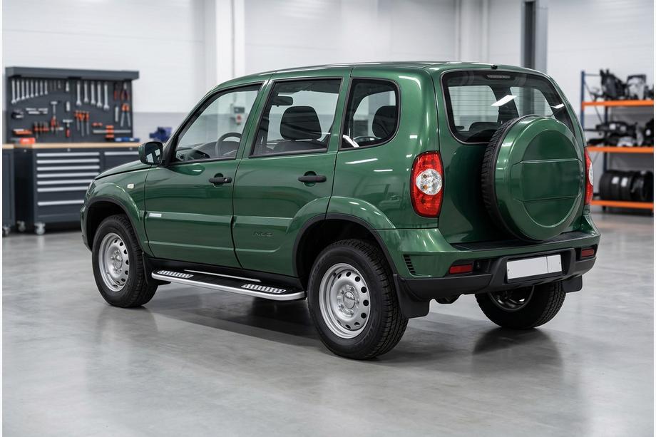 Chevrolet Niva 1998-2020 гг. Боковые Подножки Tayga V2 (2 шт., Алюминий) Фото 1