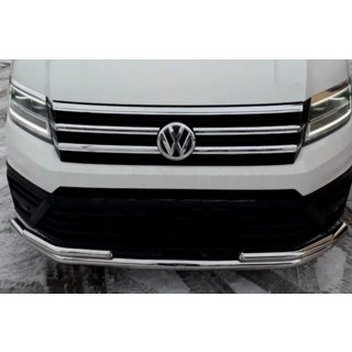 Передняя защита ST085 Нержавейка Volkswagen Crafter 2016- гг. фото 3