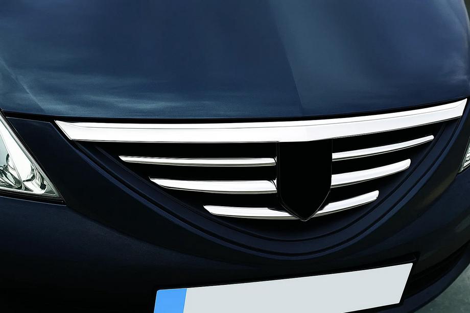 Renault Logan I 2005-2008 гг. Накладки на решетку радиатора из нержавеющей стали Carmos - Турецкая Нержавеющая Сталь Image