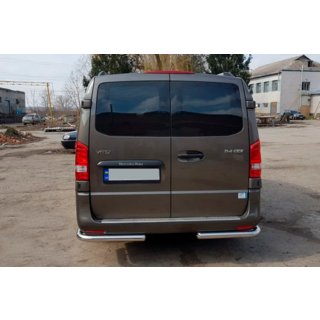 Задняя защита углы AK003 (нержавейка) фото 2