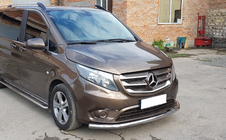 Mercedes Vito/V-class W447 2014- гг. Передняя защита ST008 (нержавейка) фото 3