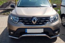 Dacia Duster 2018-2024 гг. Передняя защита WT008 (нерж. сталь) фото 6