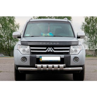 Передняя Защита ST015-13 (Нержавейка) Mitsubishi Pajero Wagon IV 2006-2021 гг. фото 1