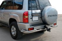 Nissan Patrol Y61 1997-2011 гг. Задняя дуга AK005-3 (нержавейка) фото 1