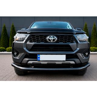 Передняя защита Texas для 2020+ (76мм, черный) Toyota Hilux 2015- гг. фото 4