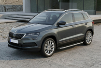 Skoda Karoq 2018- гг. Боковые Подножки BlackLine (2 шт, Алюминий) фото 1