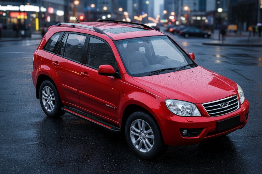 Chery Tiggo 1 2005-2016 гг. Боковые Подножки Maya Red (2 шт., Алюминий) Фото 1