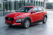 Hyundai Kona 2017-2023 гг. Боковые Подножки Maya Red (2 шт., Алюминий) фото 1