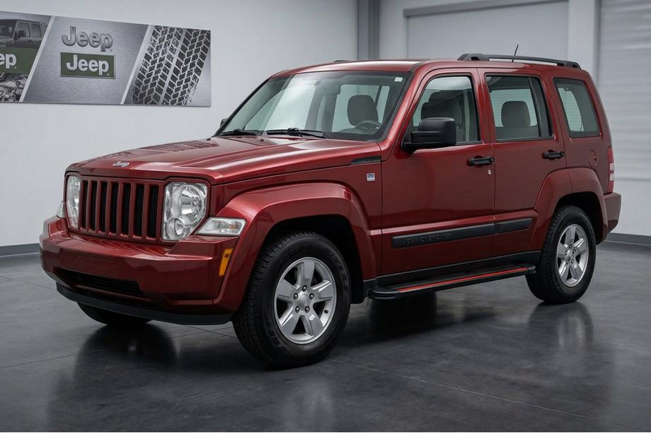 Jeep Cherokee/Liberty 2007-2013 гг. Боковые Подножки Maya Red (2 шт., Алюминий) Фото 1