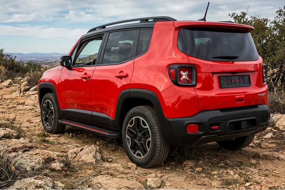 Jeep Renegade 2014- гг. Боковые Подножки Maya Red (2 шт., Алюминий) Image