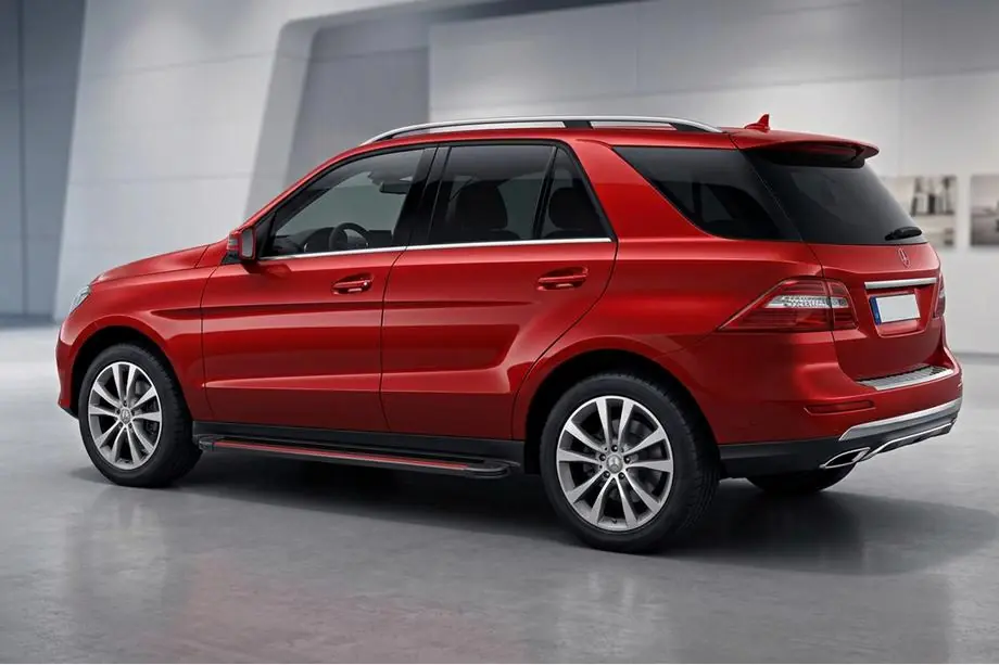 Mercedes GLE/ML class W166 2011-2018 гг. Боковые Подножки Maya Red (2 шт., Алюминий) Image
