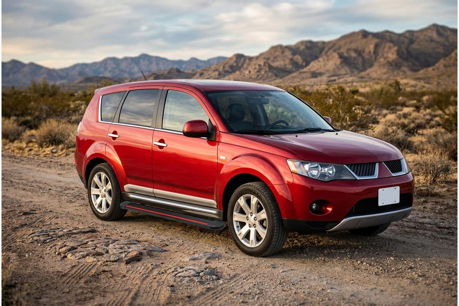 Mitsubishi Outlander 2006-2012 гг. Боковые Подножки Maya Red (2 шт., Алюминий) Фото 1