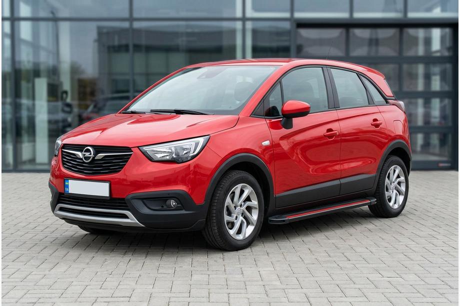 Opel Crossland X 2017-2024 гг. Боковые Подножки Maya Red (2 шт., Алюминий) Image