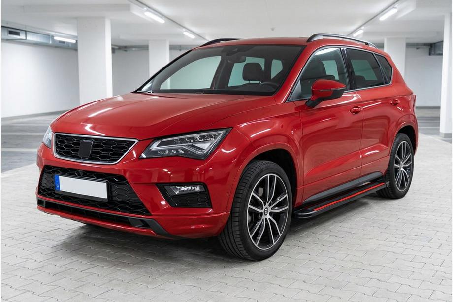 Seat Ateca 2016- гг. Боковые Подножки Maya Red (2 шт., Алюминий) Image