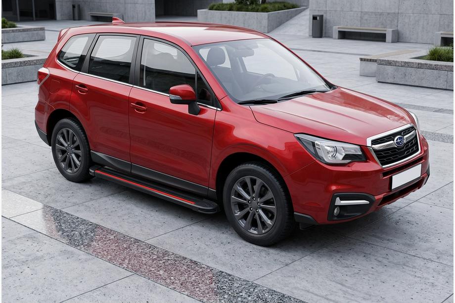 Subaru Forester 2013-2018 гг. Боковые Подножки Maya Red (2 шт., Алюминий) Фото 1