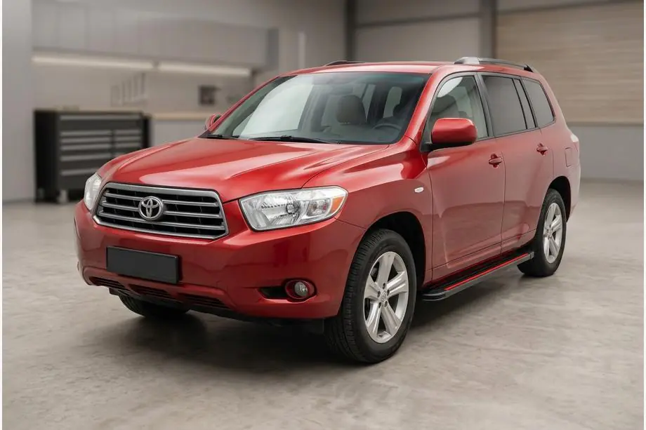 Toyota Highlander 2008-2013 гг. Боковые Подножки Maya Red (2 шт., Алюминий) Фото 1