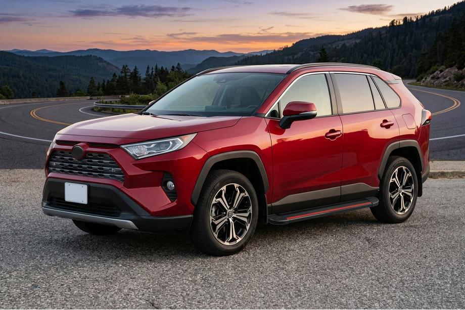 Toyota Rav 4 2019–2025 гг. Боковые Подножки Maya Red (2 шт., Алюминий) Image