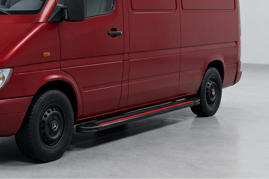 Volkswagen LT 1995-2006 гг. Боковые Подножки Maya Red (2 шт., Алюминий) Длинная База Фото 1
