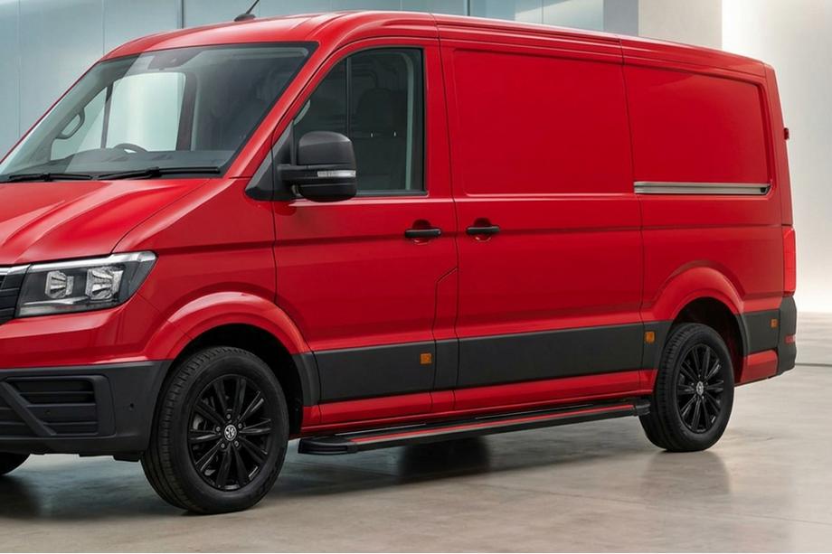 Volkswagen Crafter 2016- гг. Боковые Подножки Maya Red (2 шт., Алюминий) Long/ExtraLong Фото 1