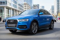 Audi Q3 2011-2019 гг. Боковые Подножки Maya Blue (2 шт., Алюминий) фото 1