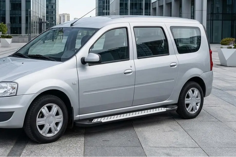 Lada Largus 2012- гг. Боковые Подножки Тип X5 (2 шт., Алюминий) Image