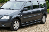 Lada Largus 2012- гг. Боковые Подножки Allmond Black (2 шт., Алюминий) фото 1
