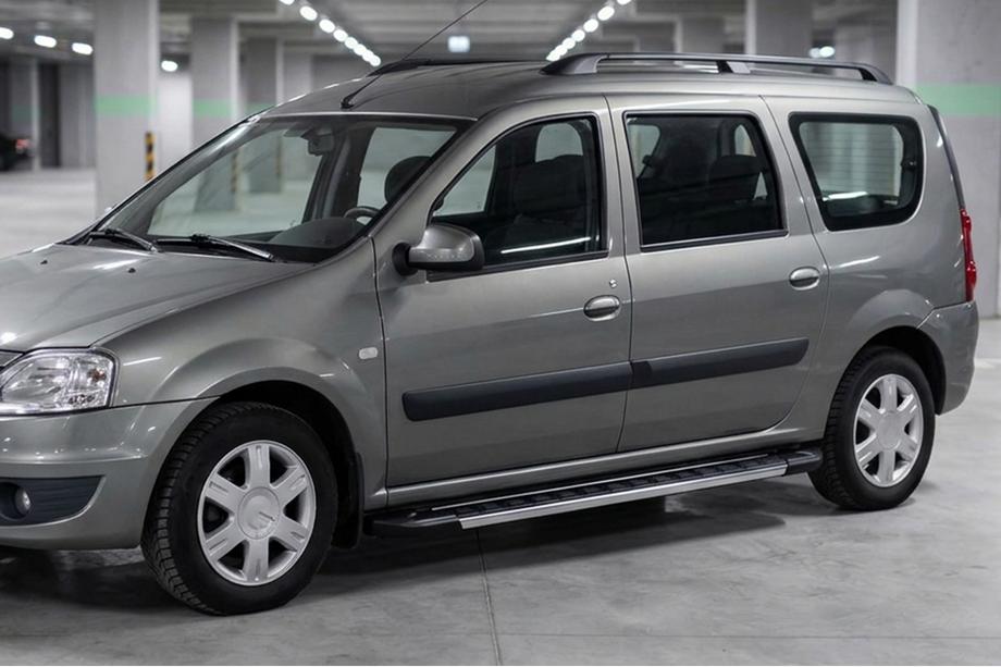 Lada Largus 2012- гг. Боковые пороги RedLine V1 (2 шт., алюминий) Image