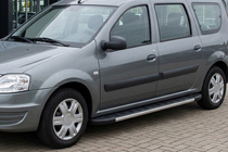 Lada Largus 2012- гг. Боковые Подножки Duru (2 шт., Алюминий) фото 1