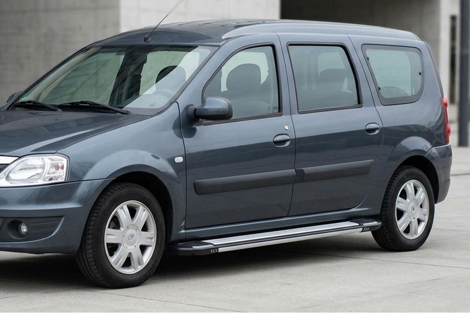 Lada Largus 2012- гг. Боковые Подножки Rainbow (2 шт., Алюминий) Image