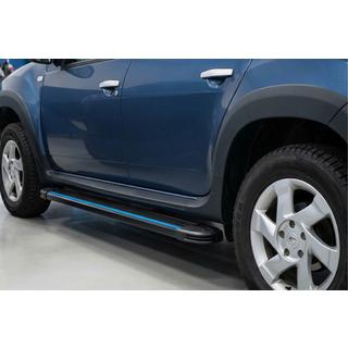 Боковые Подножки Maya Blue (2 шт., Алюминий) Dacia Duster 2008-2018 гг. фото 1