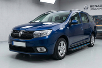 Dacia Logan MCV 2013-2020 гг. Боковые Подножки Maya Blue (2 шт., Алюминий) фото 1